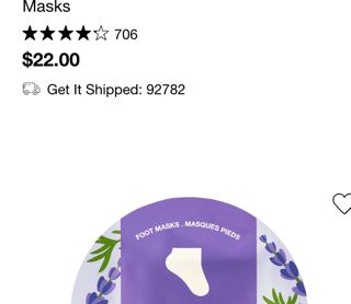 Quenching & relaxing Désaltérant relaxant SEPHORA COLLECTION Nourishing Foot Mask in Coconut + Lavender Eô Get It Shipped: 92782 F Pickup: TUSTIN MARKET PLACE -Ê Next-Day Delivery: 92782