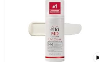EltaMD UV Clear Face Sunscreen with Zinc Oxide, Oil-Free, SPF 46 and SPF 50 | Calms and Protects Acne-Prone Skin and Rosacea, No...