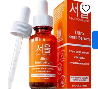 SeoulCeuticals Korean Skin Care 97.5% Snail Mucin Serum K Beauty Skincare Anti Wrinkle Cica Night...
