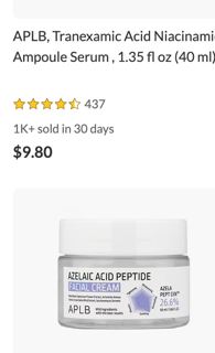 APLB, Azelaic Acid Peptide Facial Cream, 1.86 fl oz (55 ml)
