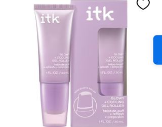 ITK Skincare Cooling Gel Serum Roller, Hydrating Skincare, Niacinamide + Caffeine, 1fl oz