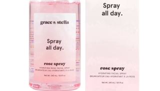Grace & Stella Rose Spray 240 ml, for skin hydration and toning, Rose water with Hyaluronic acid, alcoh...