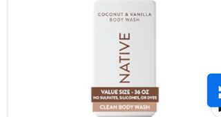 CICAN DADY WACH Native Body Wash for Women & Men, Coconut & Vanilla, 36 oz Pump Bottle, Sulfate-Free & Gentle
