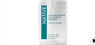 Native Liquid Hand Soap, Sandalwood & Coastal Breeze Scent, Non-Drying Formula for Soft, Smooth Hands, Made with Plant-Based...