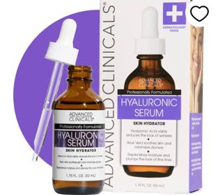 Advanced Clinicals Hyaluronic Acid Face Serum for Hydrating Dry Skin. 1.75 fl oz