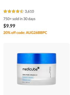 Medicube, Zero Pore Cream 2.0, 1.69 fl oz (50 ml)