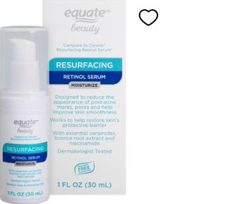 Representative charted product for Equate Resurfacing Retinol Face