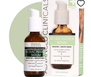 Advanced Clinicals 5% Niacinamide Face Serum for Dry Skin, Fine Lines, and Wrinkles. 1.75 fl oz