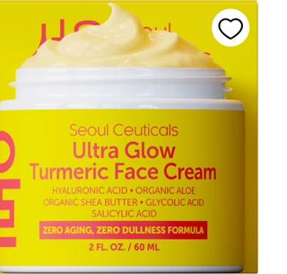 SeoulCeuticals Ultra Glow Turmeric Face Cream. Korean Skincare Face Moisturizer, 2 fl oz