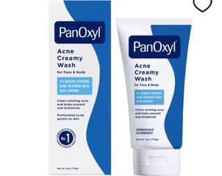 PanOxyl 4% Benzoyl Peroxide Acne Creamy Wash, Clear Acne, 6.0 Oz