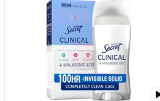 Secret Clinical Strength 100HR Antiperspirant Deodorant for Women, 3X Sweat & Odor Protection vs. Ordinary Antiperspirant,...