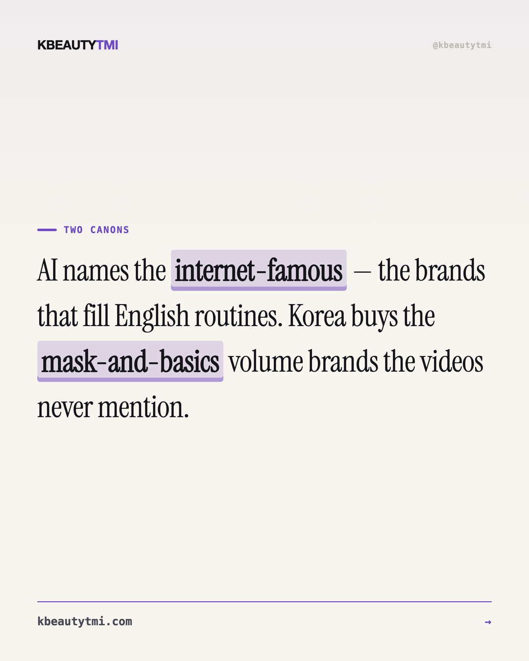 AI recommends a K-beauty Korea doesn't buy — card 3 of 5
