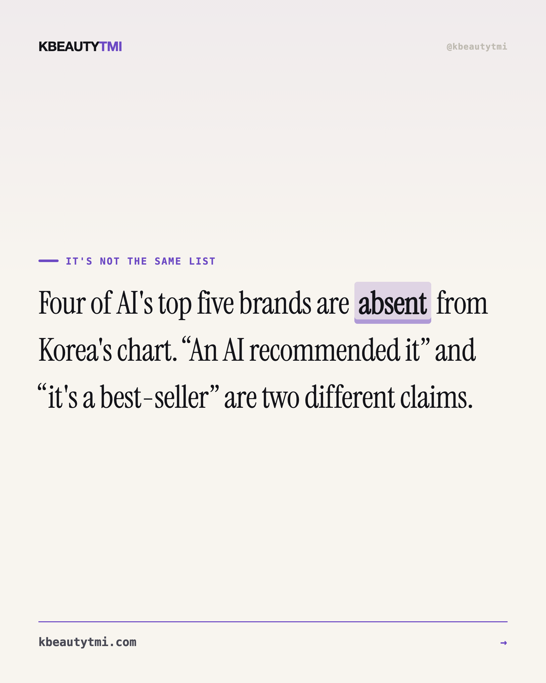 AI recommends a K-beauty Korea doesn't buy — card 4 of 5