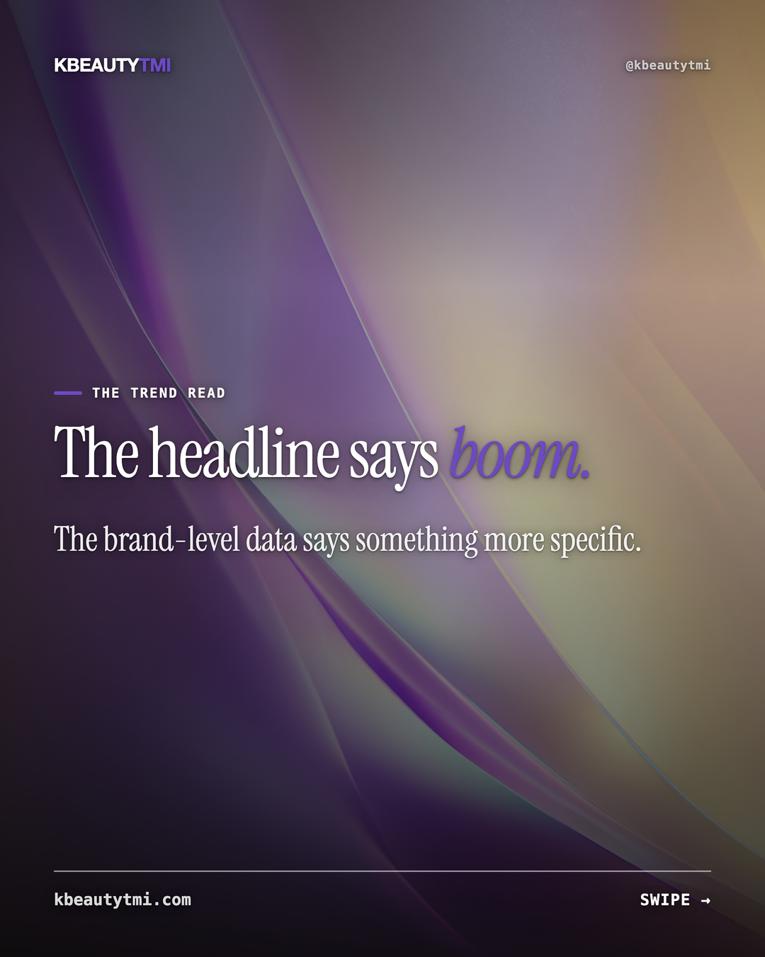 The headline says boom. The brand-level data says sorting. — card 1 of 5