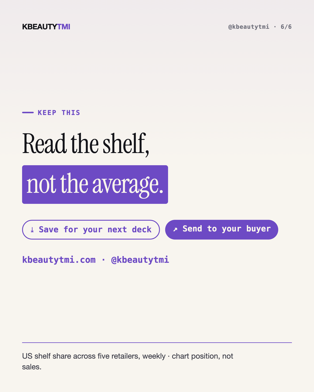 The headline says boom. The shelf says sorting. — card 6 of 6