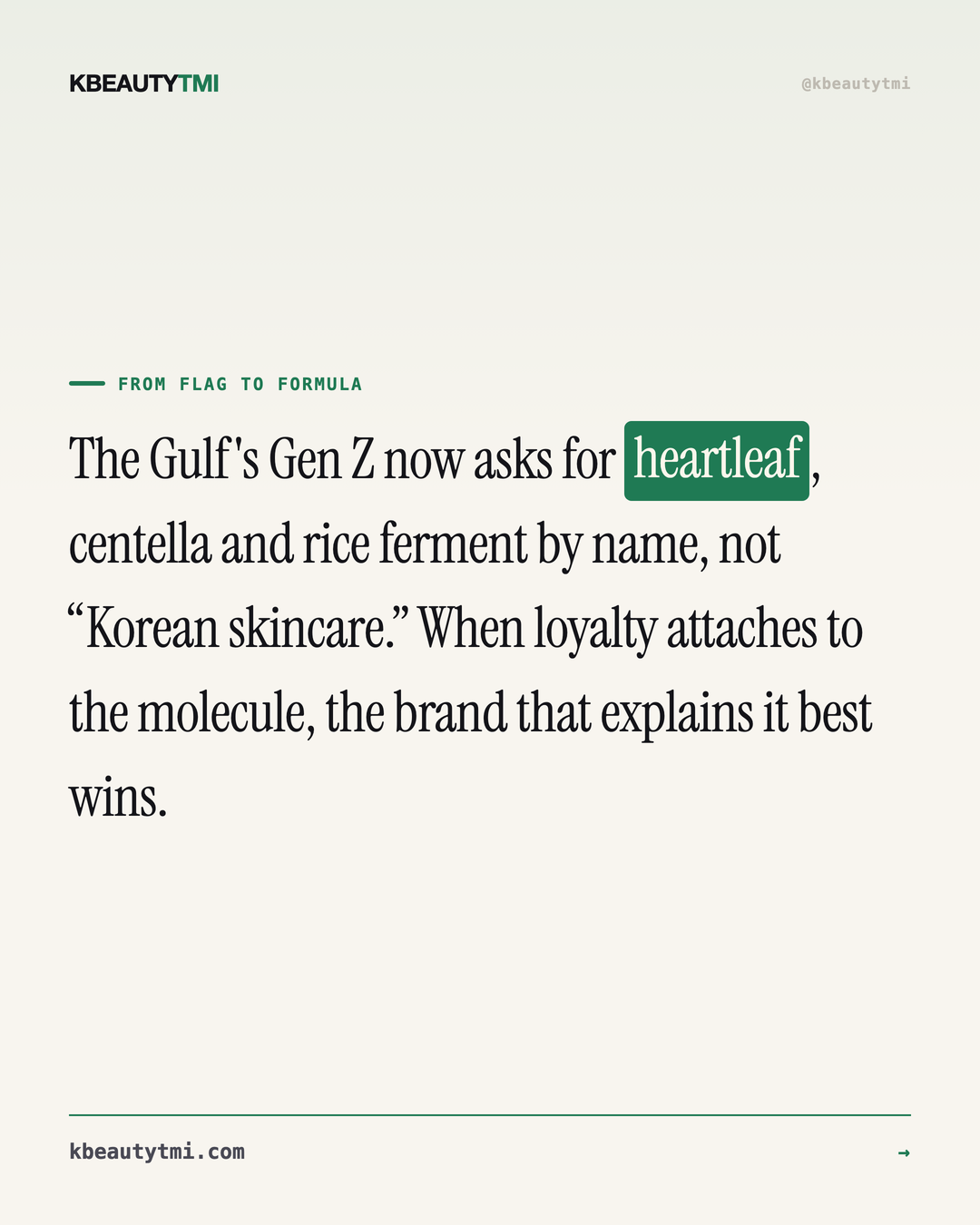 Shoppers stopped asking for "Korean." They ask for the ingredient. — card 4 of 5