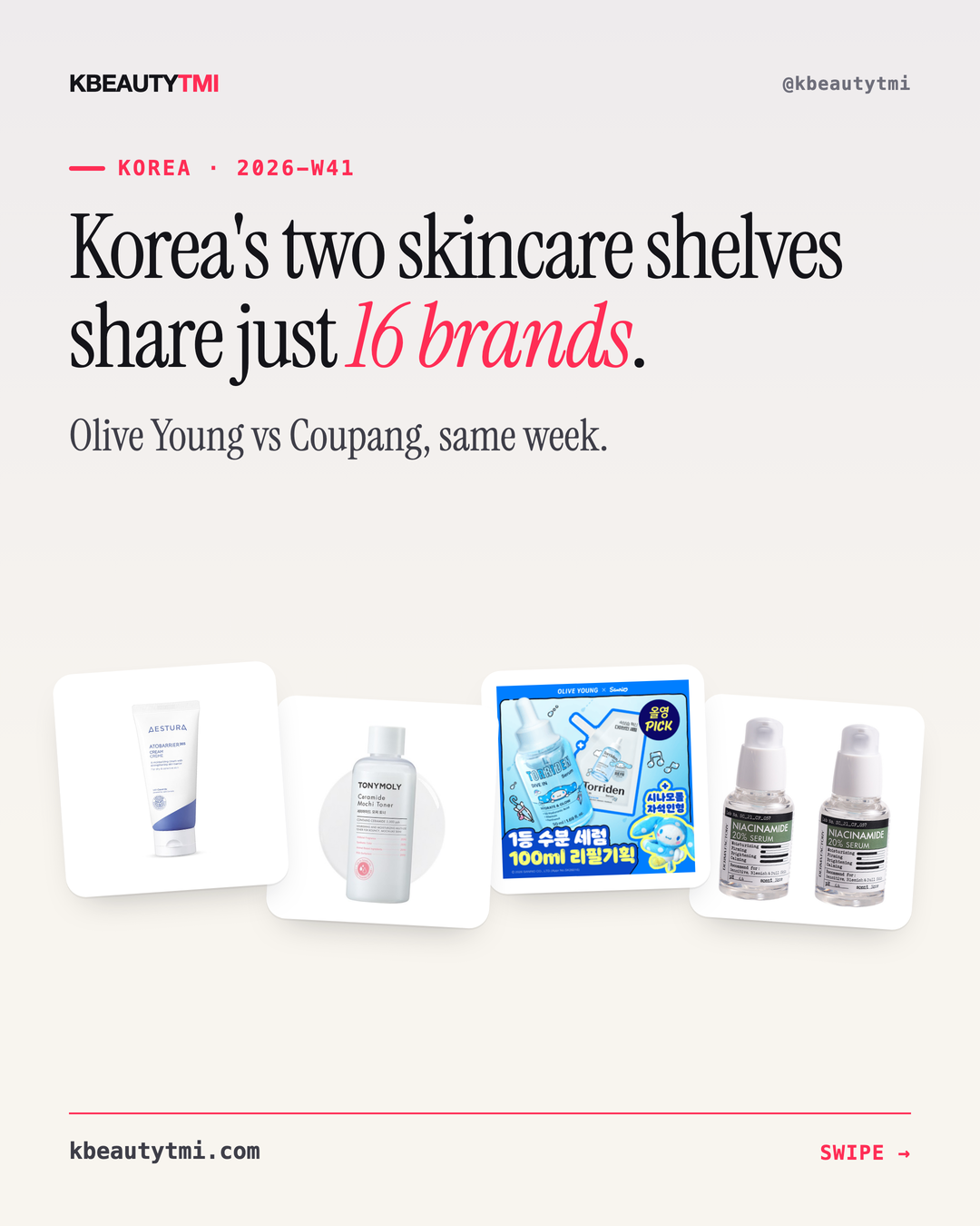 Korea's two skincare shelves — card 1 of 7